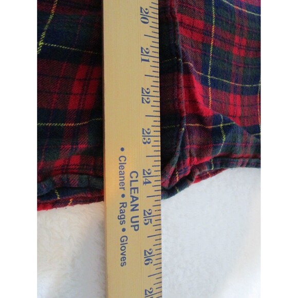 Chaps Mens Flannel Button Up Shirt Size 2XL Red Black Plaid Long Sleeve - Picture 11 of 12